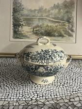 Antike Suppenterrine T F Badonwiller Marine