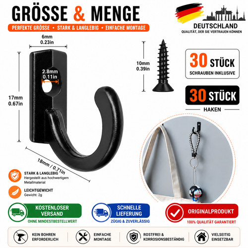 Stück haken zum schrauben - 30,