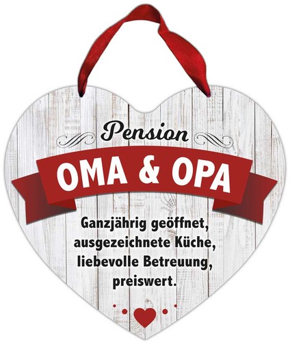 Herz blechschild pension oma - herz-blechschild,