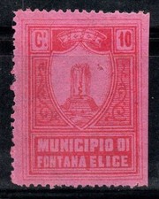 Elice-Brunnen - Postfrisch 100% Italien fiskalisch 10 Cent, Rathaus, Rot/Pink