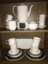 TOP Villeroy u Boch Kaffeeservice Black Pearl Inkl Espresso neuwertig