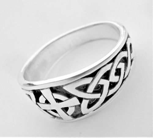Celtic cross silver ring runes - cross,