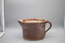 Milch Krug Kanne Keramik braun glasiert Henkel Ausguss alt *LV 138*
