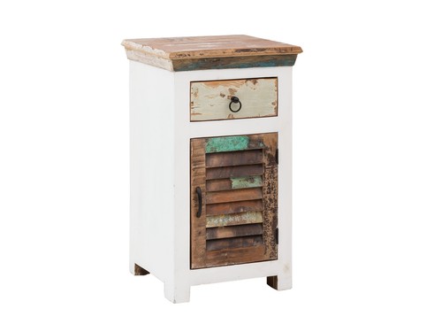 Badschrank weiß bunt