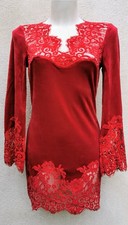 Kleid Samt & Spitze Majoran