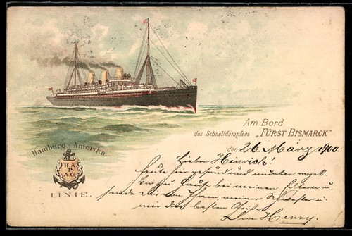 Lithographie passagierschiff - lithographie,