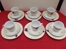 Van Well, Wellco * Kaffeeset für 6 Personen, 18-teilig * gelb / rote Blumen