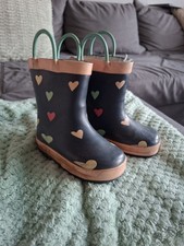 Gummistiefel Gefüttert Gr.22 Blau Rosa Herzen Mädchen Impidimpi