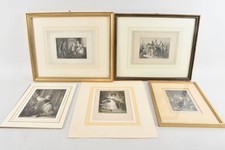 N91Q20- 5x Stahlstich 19.Jh Lessing Die Brille 2x Carl Mayers Kunstanstalt Nürnb