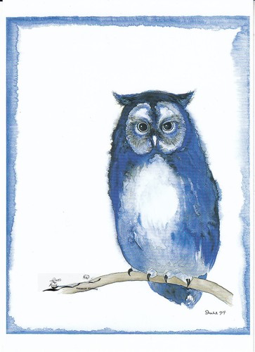 Postkarte heide dahl eule - dahl,