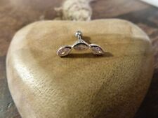 PIERCING Helix Tragus - Edelstahl silber - 3 gefasste Steine klar