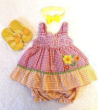 Mädchen Kleid mit Höschen, Stirnband und Schühchen 4teilig Gr 68 Neu mit Etikett