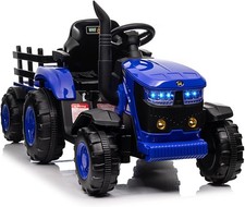 12V Elektrischer Traktor  für Kinder Elektroauto mit Abnehmbarem Anhänger
