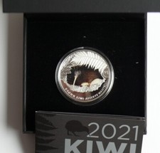 New Zealand 1 Dollar 2021 Kiwi, 1 Oz Silber, Proof
