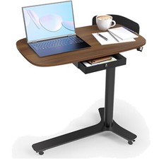 Beistelltisch C Form Höhenverstellbar mit Rollen tragbar Sofa Stehpult Wohnzi...