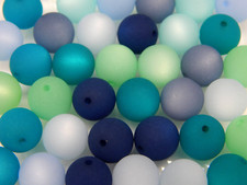 24 PolarisPerlen 14mm groß Aqua Farben Mix original Polaris Blau Grün Töne