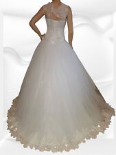 Braut ,Prinzessinkleid mit schleier, straus,Tasche,Krone,Kompletten Set 6-Teil 