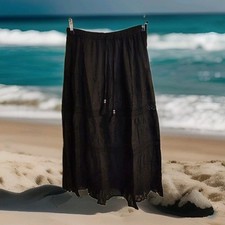  Maxi Rock 46 48 50 52 54 🩵 Häkelspitze Lochstickerei Boho Luftig Baumwolle Neu