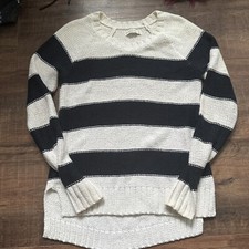 Abercrombie & Fitch Pullover S Schwarz Weiß Gestreift 