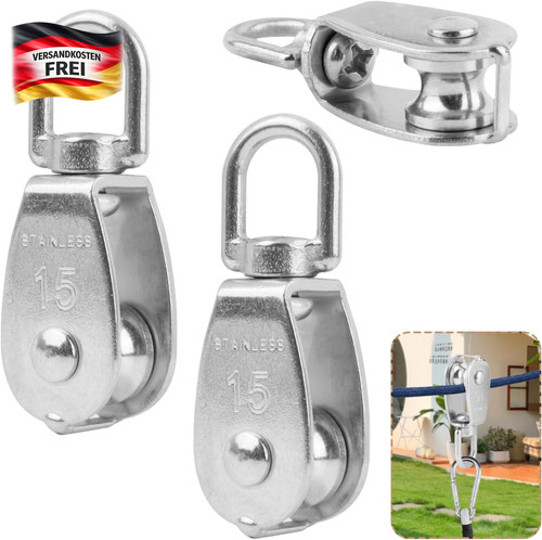 Seilrolle edelstahl 3er - seilrolle,