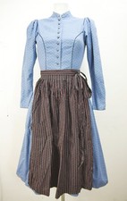 Langarm Dirndl 80er Vintage Salzburger blau neuwertig Winterdirndl Schürze Gr.34