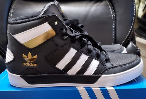 Adidas men black white - men's, black/white/gold