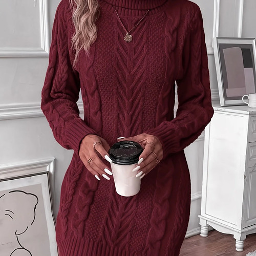 Longpullover mit zopfmuster - longpullover,