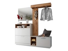 Kompaktgarderobe Garderobe MERAN in weiß / Wildeiche (BxHxT) 177x195x32 cm