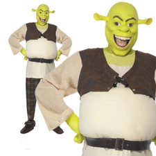 Erwachsenen Herren Shrek Oger Kostüm Halloween Weltbuchtag Verkleidung + Maske