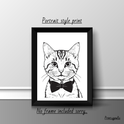 Katze gekleidet bild druck - katze, a4