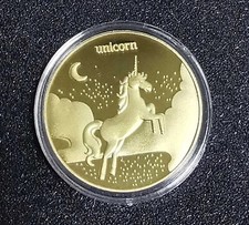 Zahnfee Medaille/Einhorn Medaille/ Tooth Fairy Medaille/ Sehr selten - vergoldet