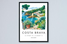 Costa brava aquarell poster - costa,
