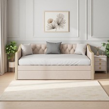 Schlafsofa 90/180×200 Doppelbett Polsterbett Gästebett Einzelbett mit Lattenrost