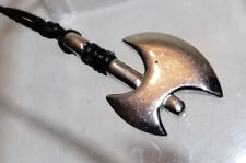 AXT Kette verstellbar UNISEX Baumwollband Silberfarbener Anhänger Modeschmuck