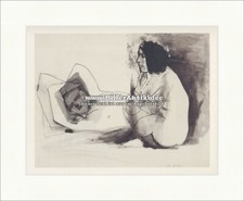 Frau in Betrachtung eines Schlafenden Aktzeichnung Erotik Pablo Picasso 077