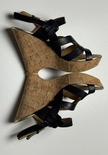 NINE WEST, Wedges, Sandalen, Größe 39=8M, Schwarz, Plateau, Kork, Neu