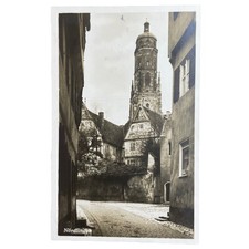 Postkarte AK Nördlingen Straßenansicht Sankt Georgskirche Echtfoto Ungelaufen
