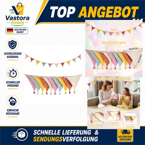 Wimpelkette wetterfest - wimpelkette, 2,6m