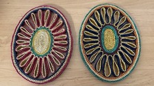 2 ovale Untersetzer Bast