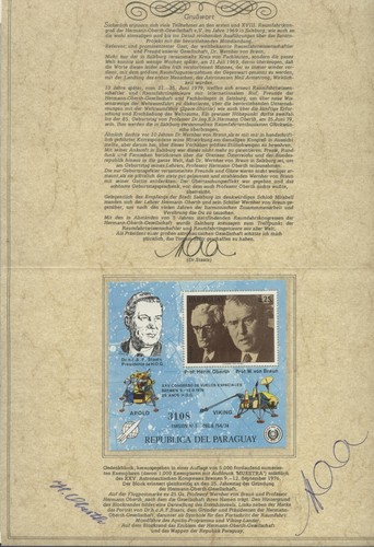 Oberth staats space signed - -,