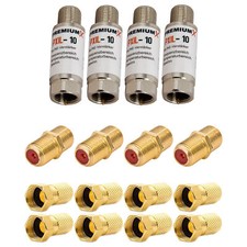 PremiumX SAT Signal Verstärker Inline Leistungsverstärker 20dB für SAT und DVB-T