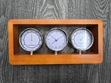 Wetterstation Aus Holz / Barometer / Termometer / Uhrzeit - NEU und OVP