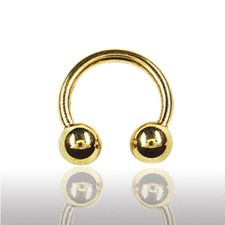 1,0mm GOLD Piercing Hufeisen Circular Barbell Ohr Lippe Lippenbändchen Piercing