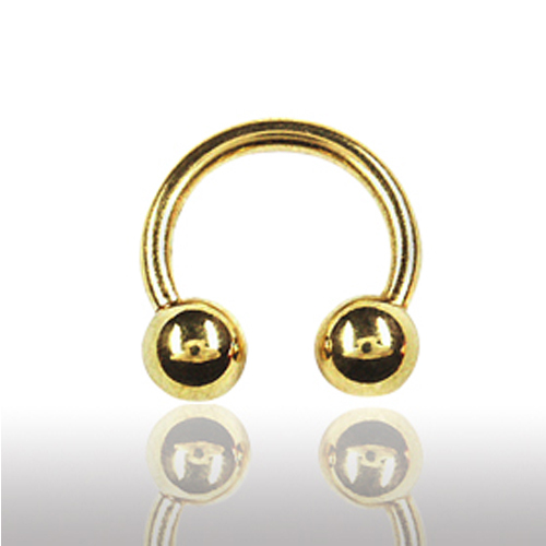 0mm gold piercing hufeisen - gold,