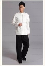 Traditional Chinese style Jackie Chan Weiß Chinese Kung Fu Shirt Hemd Neu