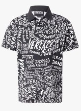 Versace Jeans Couture Polo Shirt in Schwarz Gr. M - Weiß Logomania