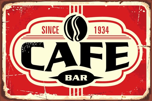 Holzschild 18x12 cafe bar - cafe,