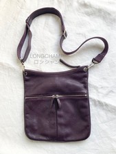 Longchamp Lila Leder Schultertasche Damen Handtasche Henkel Aus Japan