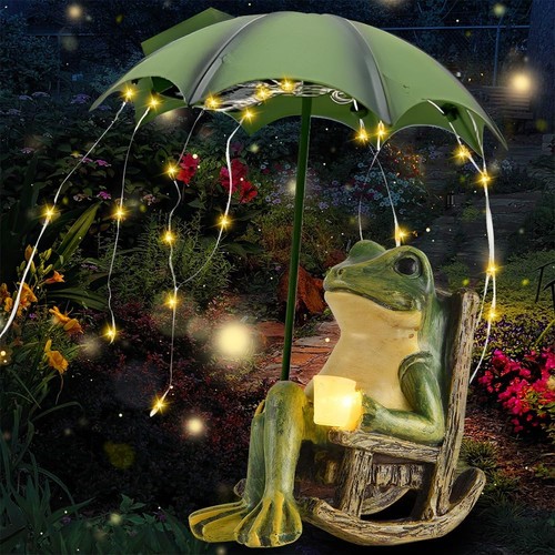 Gartendeko solar frosch statue - frosch,