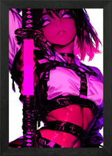 Anime Girl with Katana in Pink